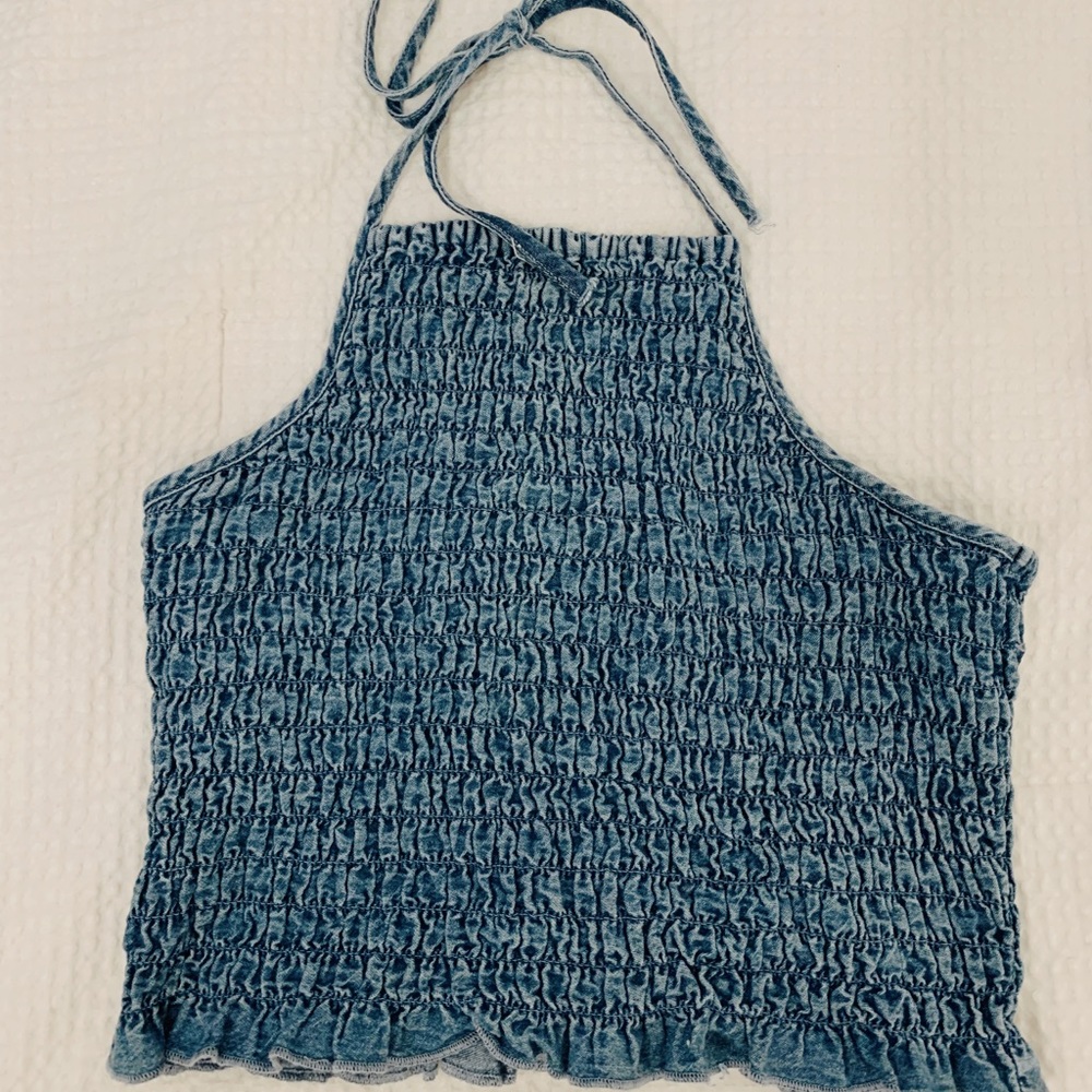 American Eagle Denim Halter Top